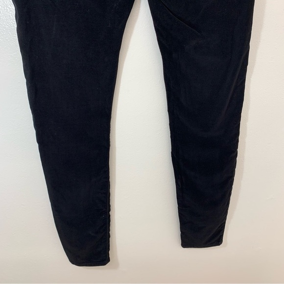 Hudson Pants Woman Sz 30 Black Velvet Skinny Low Rise Pockets Tapered Stretch - Picture 6 of 13